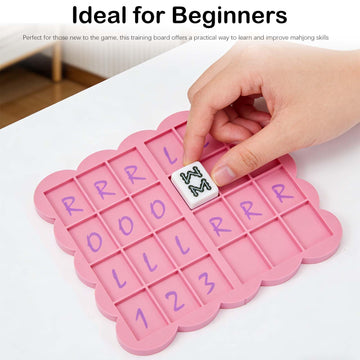 NWIUREN Solo Mahjong Board Practice - Portable Mahjong Training Board for Beginners, Game Lovers, Adults - Lightweight and Easy to Carry for Travel