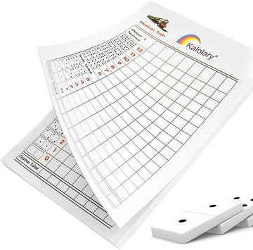 Kalolary Mexican Train Dominoes Scorepad, Domino Score Pads with Tile Images - 200Sheets