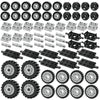BroTex Wheels and Axles Building Blocks Set, Vehicle Truck Tires Compatible with Classic Bricks Car Parts