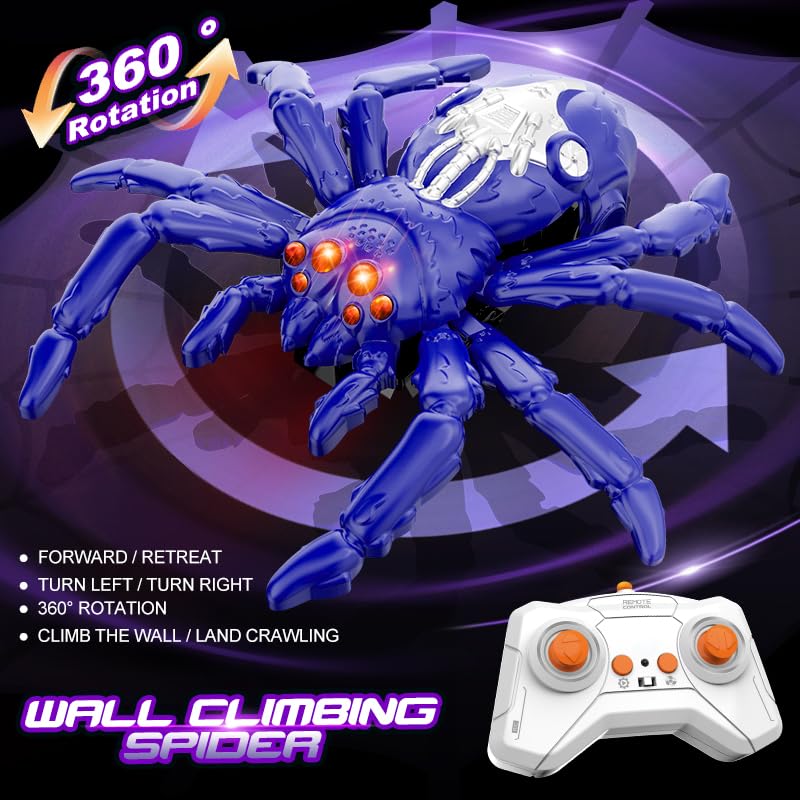 Wall Climbing Gecko Spiders,Realistic Lizard Wall Climbing Toy,Rechargeable Remote Control Robot Kids Toys,Dual Mode Floor & Wall Driving,Christmas