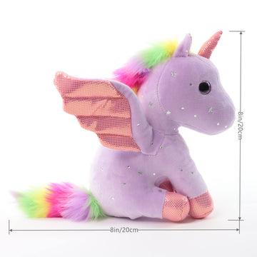 Sew Butiful 8 inch Unicorn Stuffed Animals, Cute Unicorn Gift Toys for Girls,Unicorns Birthday Gifts Soft Plush Toys Set for Baby, Toddler, Girls