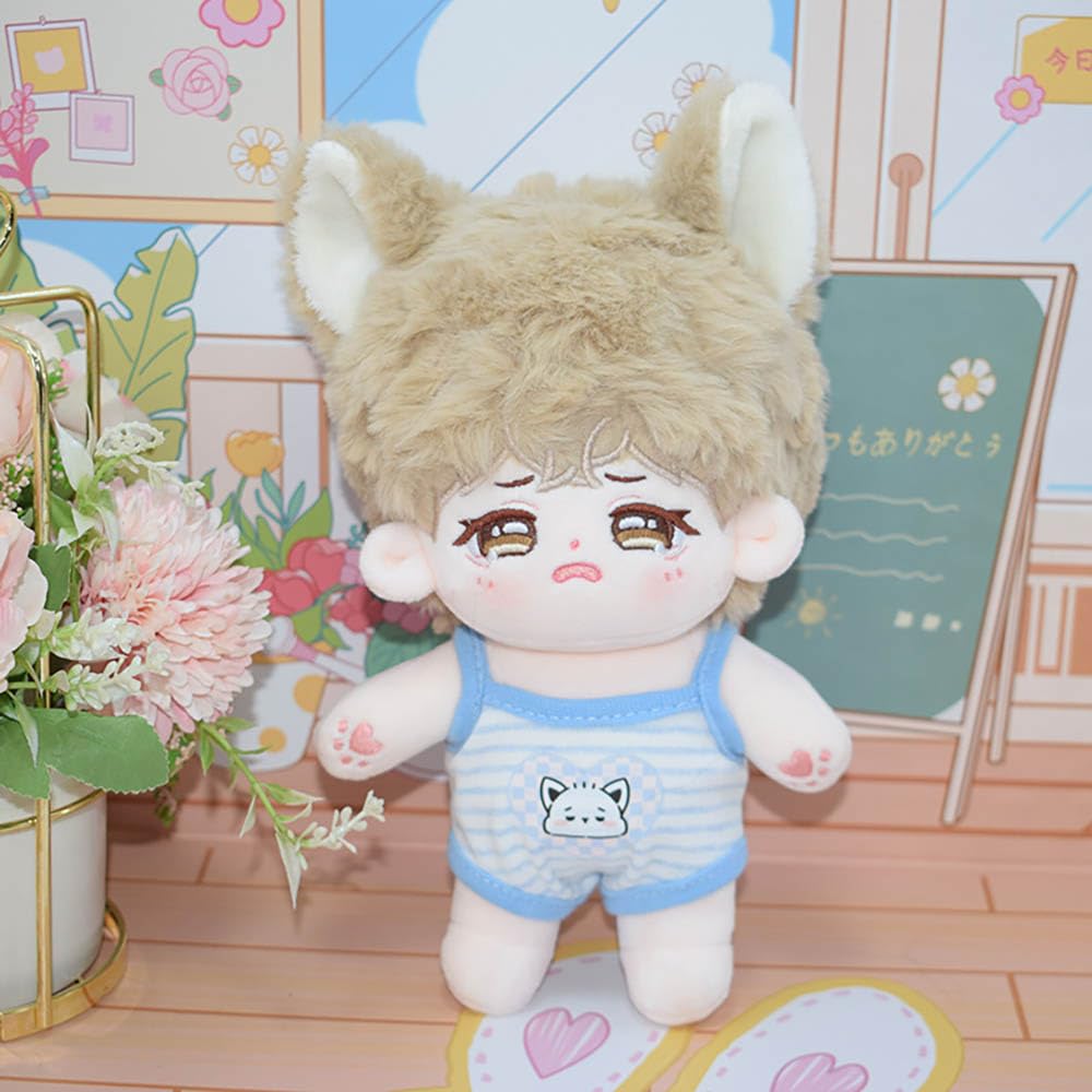 niannyyhouse 10cm 20cm Plush Doll Clothes Vest Jumpsuit Climbing Suit Soft Stuffed Plush Toy Dress Up (a3, 20cm)