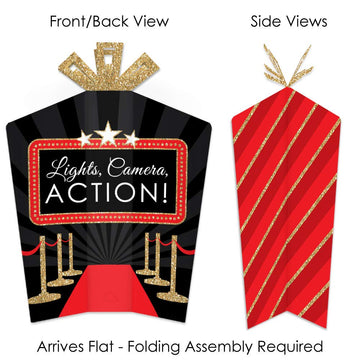 Big Dot of Happiness Red Carpet - Table Decorations - Movie Night Party Fold and Flare Centerpieces - 10 Count