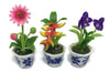 3pc Miniature Flower Clay Dollhouse Fairy Garden Mini Plant Trees Ceramic Paint Furniture Bundles Artificial Flowers Tiny Orchid #088