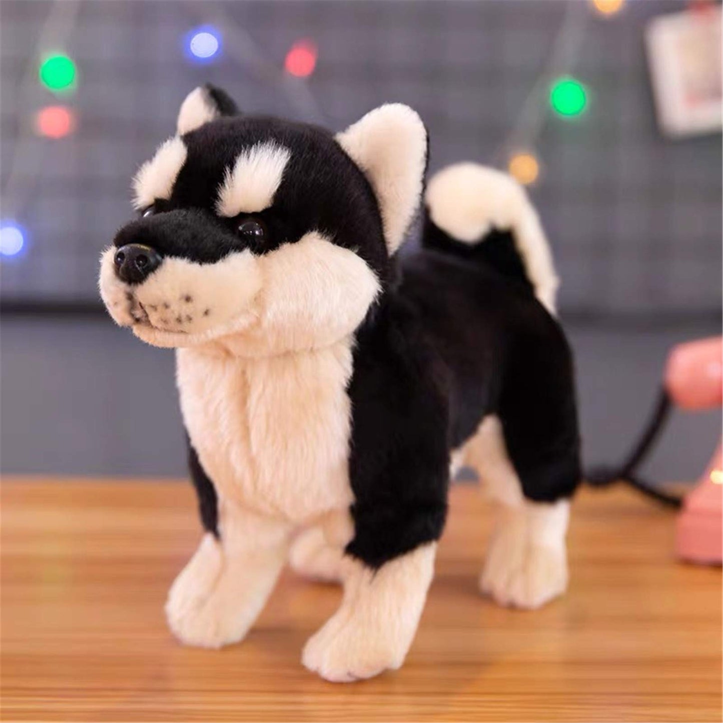TAMMYFLYFLY Shiba Inu Plush Corgi Pillow Cute Dog Doll Stuffed Animal Plush Toy 12 Inches (Black)