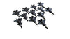Toy Essentials 12 Piece Large Black Pull-Back and Release Action Fighter Jet Set, 3.5 Inches