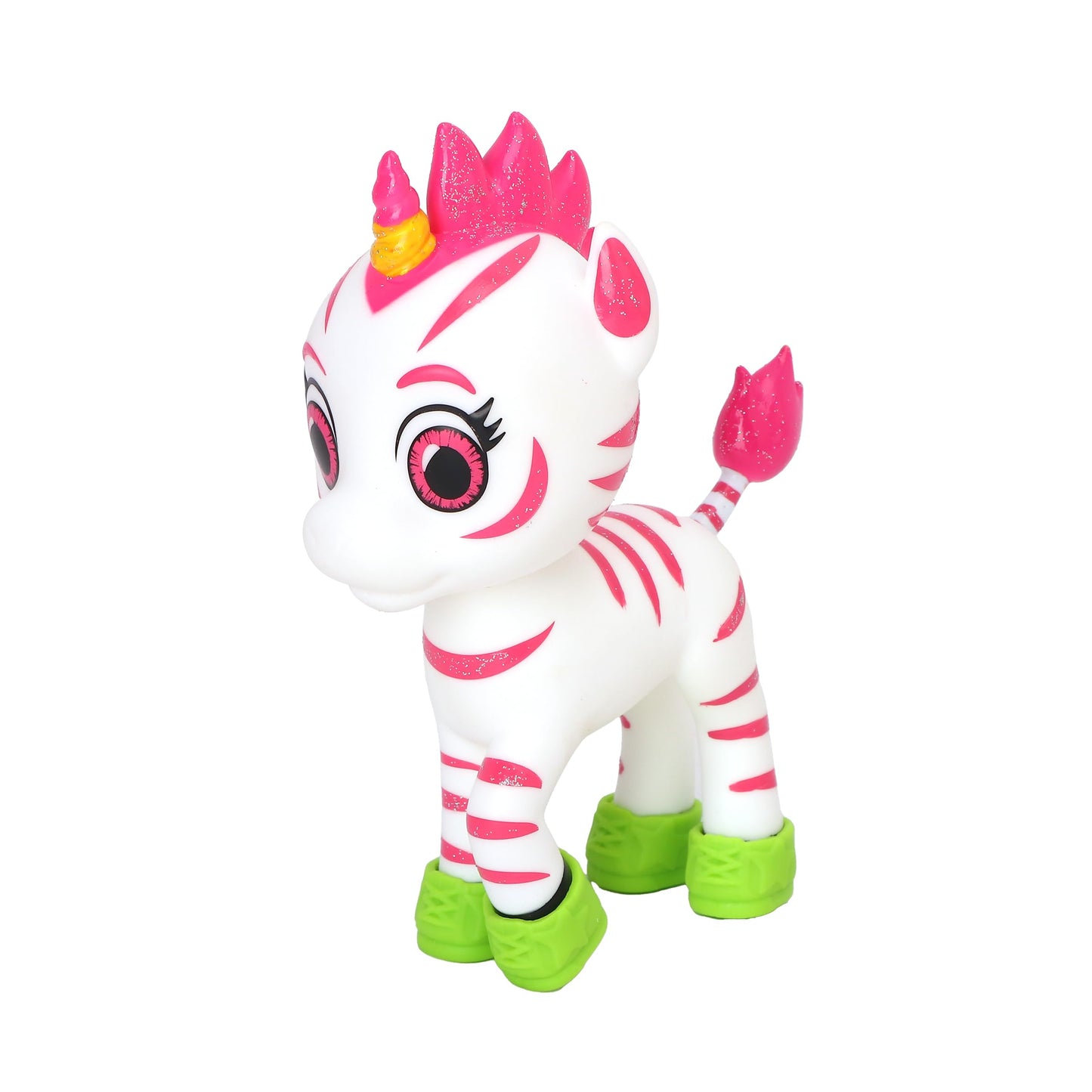 Zoonicorn Aliel Dress-Up Pink, 5in Interactive Figure with Green Shoes