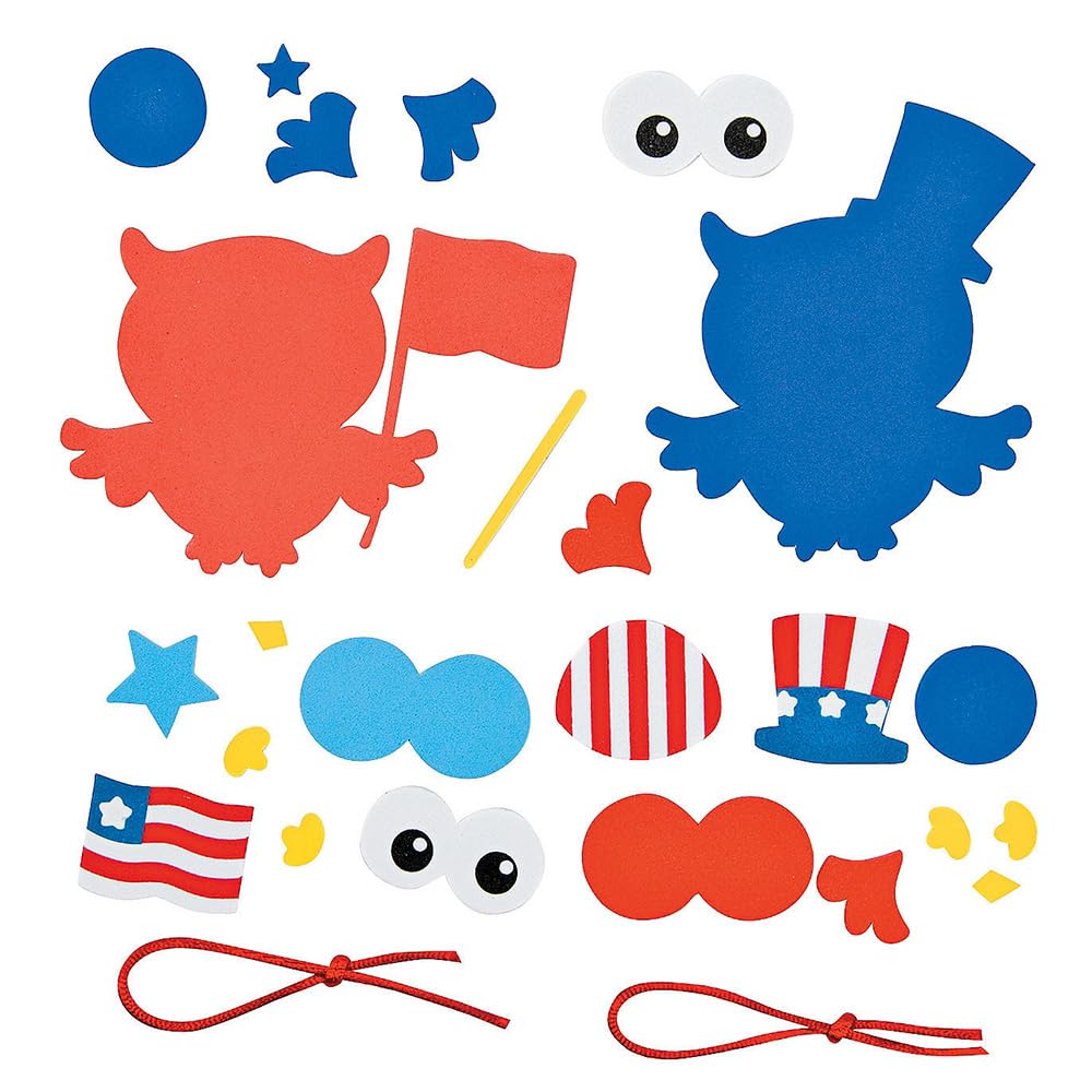 Patriotic Owl Ornament Craft Kit -12 - Crafts for Kids and Fun Home Activities