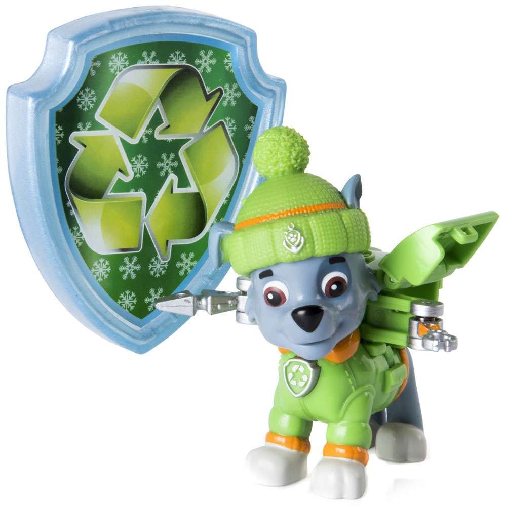 Paw Patrol Snow Rescue - Rocky with Transforming Pup Pack and Badge