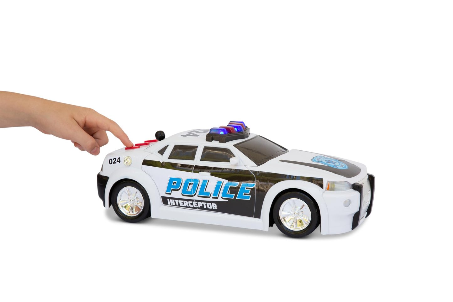 Mighty Fleet Mighty Motorized Police Cruiser Toy Police Car - Realistic Lights, Sounds & Motorized Feature - Ages 3 and Up