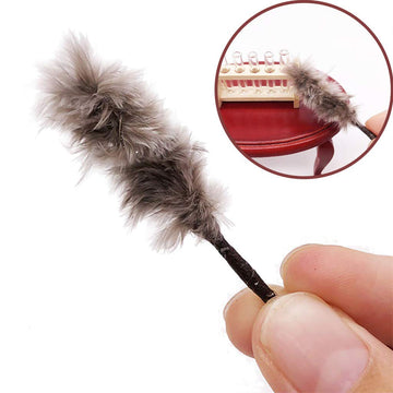 SXFSE Dollhouse Decoration Accessories,Exquisite Cute Dollhouse Miniature 1:12 Feather Duster Cleaning Tool Broom