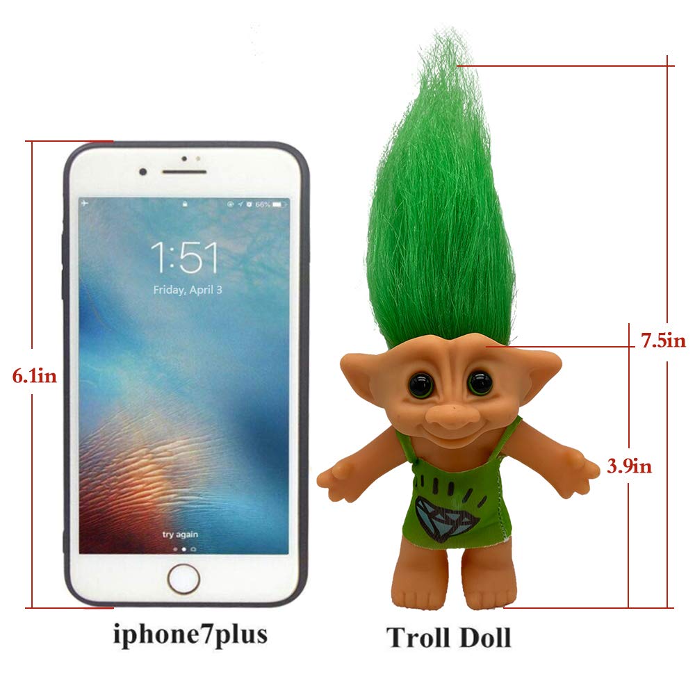 Yintlilocn 3.9" Lucky Trolls Dolls PVC Vintage Troll Doll Action Figures