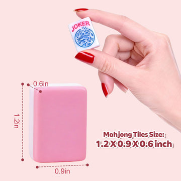 MJDYTYT 1.2-inch Premium Pink American Mahjong Tile Set. Made of Durable and Sturdy Melamine. Perfect for Multiplayer Games, on-the-go Gaming,
