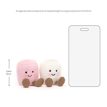 Jellycat Amuseables Pink and White Marshmallows Stuffed Toy, 3.5 inches | Food Plush | Fun Gift Idea