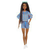 Barbie Fashionistas Doll #172 with Long Braided Black Hair, Heart Print Top & Shorts Set & Accessories Including Sneakers & Heart-Shaped Sunglasses