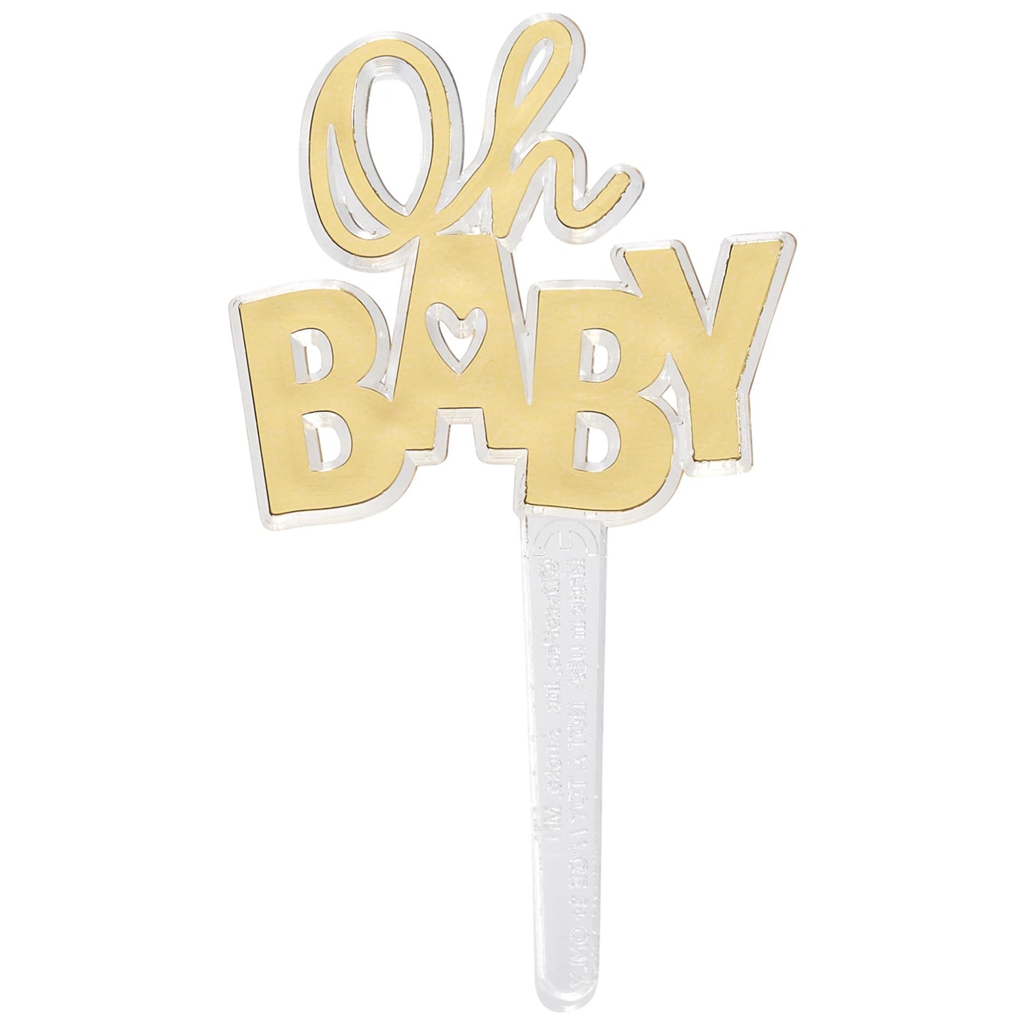 Oh Baby Cake Toppers, 24 Gold Cupcake Decorations, Cupcake Pics For Baby Shower, Birthday, Gender Reveal, Celebration - 24 Pack
