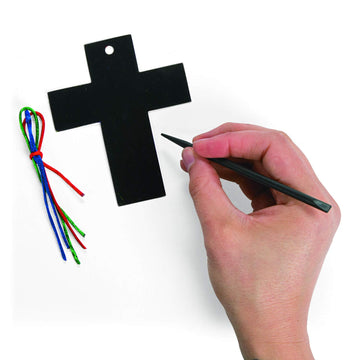 Fun Express Magic Color Scratch Cross ORN. (2Dz) - Crafts for Kids and Fun Home Activities - VBS Vacation Bible School Supplies/Decor