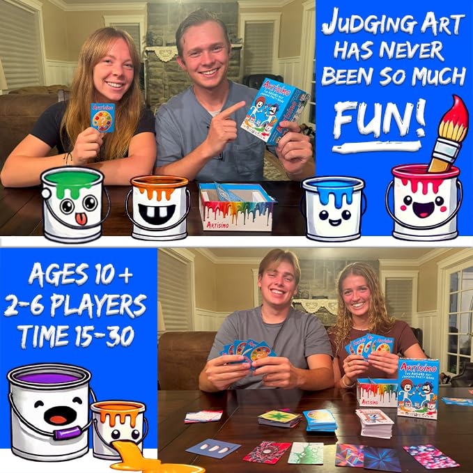 Goober Games ARTISIMO - The Absurd Art Judging Party Game - Super Fun Art Contest Card Game for Game Night and Families - 30 Minutes, Ages 10+, 2-6