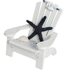 Beach-Themed White Miniature Beach Chair - Nautical Starfish and Seagull Design, Solid Wood Mediterranean Style Dollhouse Decoration, Creative DIY
