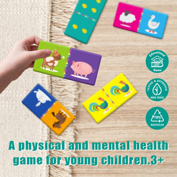 LithoConcepts Double-Side Dominoes Games,Animal Dominoes for Kids Ages 4-8,Super Fun Family Game,Make A Great Gift for Preschool,Educational Toys