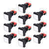 EG Starts 10x Arcade Square Shape LED Illuminated Push Button with Micro Switch Compatible for Arcade Machine Gaming Video Game Consoles Jamma Kit