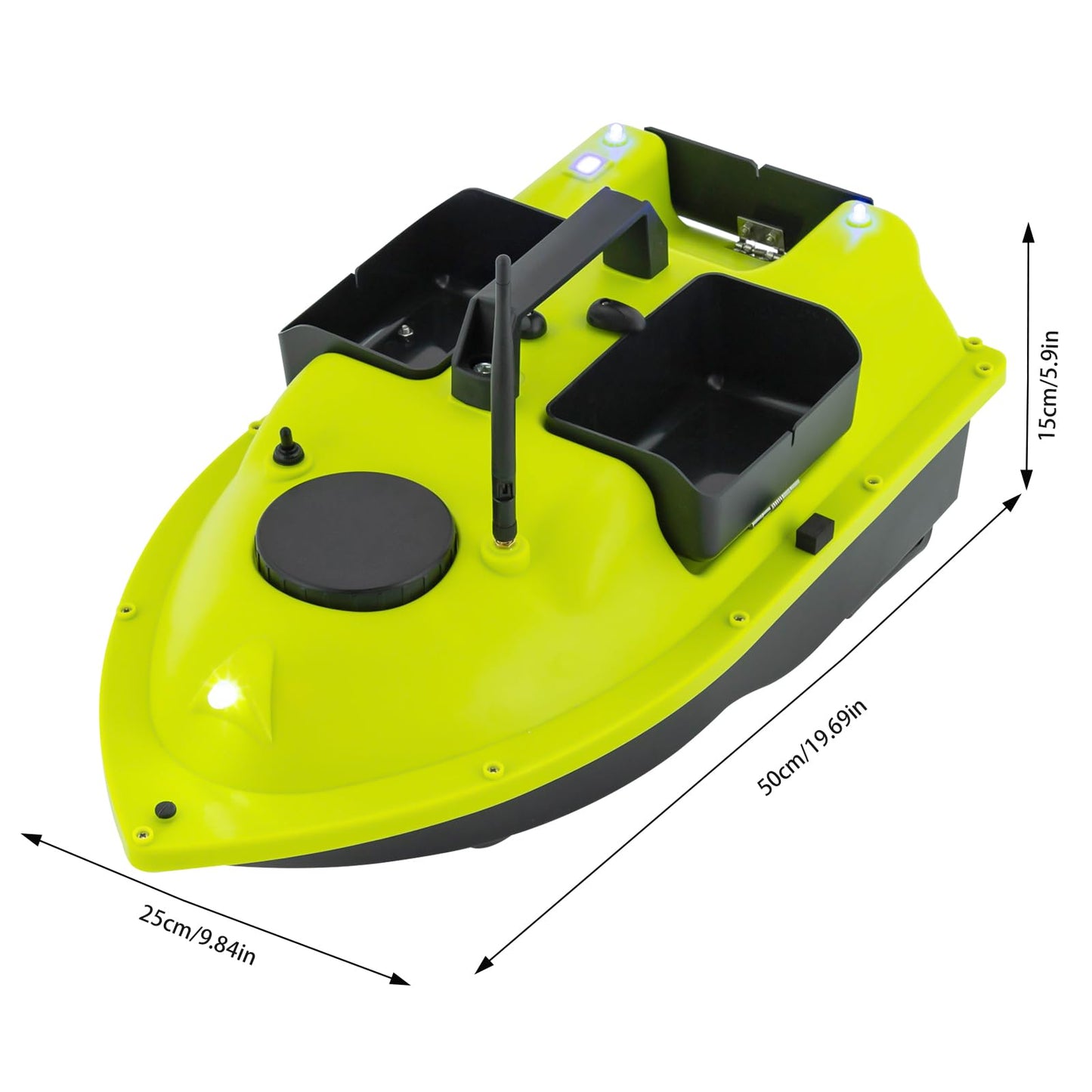 MIOUYTRT RC Bait Boat for Surf Fishing, Long-Distance Surf RC Fishing Bait Boat, 1968ft Bait Deployment - 4.4lb Loading Capacity with LCD Screen, Fish