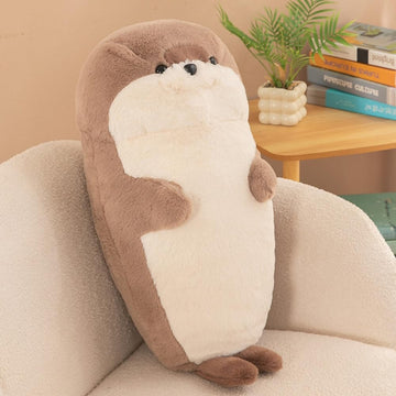 Xshelley 24 inch Otter Marine Animals Plush Hugging Pillow,Cartoon Sea Otter Stuffed Animal Plush Doll,Christmas Birthday for Kids Gift (Brown)