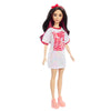 Barbie Fashionistas Doll #214, Black Wavy Hair with Twist ‘n’ Turn Dress & Accessories, 65th Anniversary Collectible Toy
