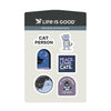 Life is Good. Cat Person Six-Pack Sticker Pack, Multi