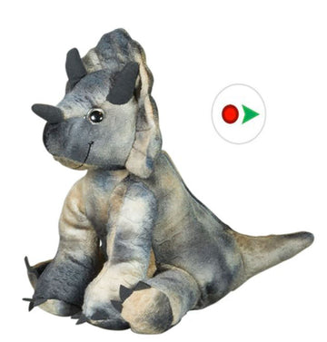 Bear Fun Creations Recordable 16" Plush Tops The Triceratops w/20 Second Digital Recorder for Special Messages, Rymes or Songs