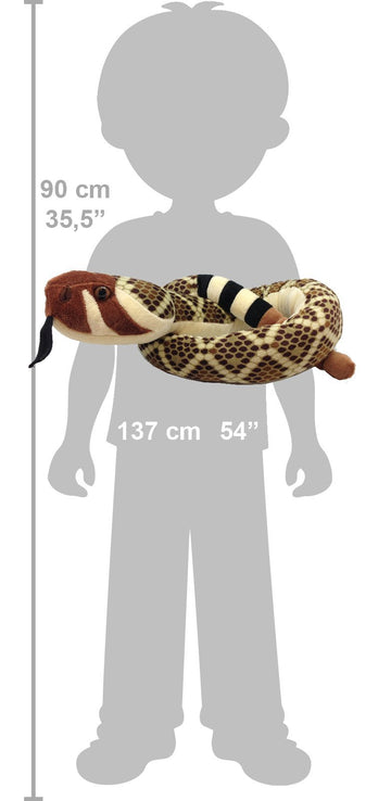 Wild Republic Snakesss Western Diamondback Rattlesnake Stuffed Animal - 54"