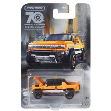 Matchbox Moving Parts 70 Years Special Edition Die-Cast Vehicle - HMV12 ~ Inspired by 2022 Hummer EV ~ 3/5 Orange and Black