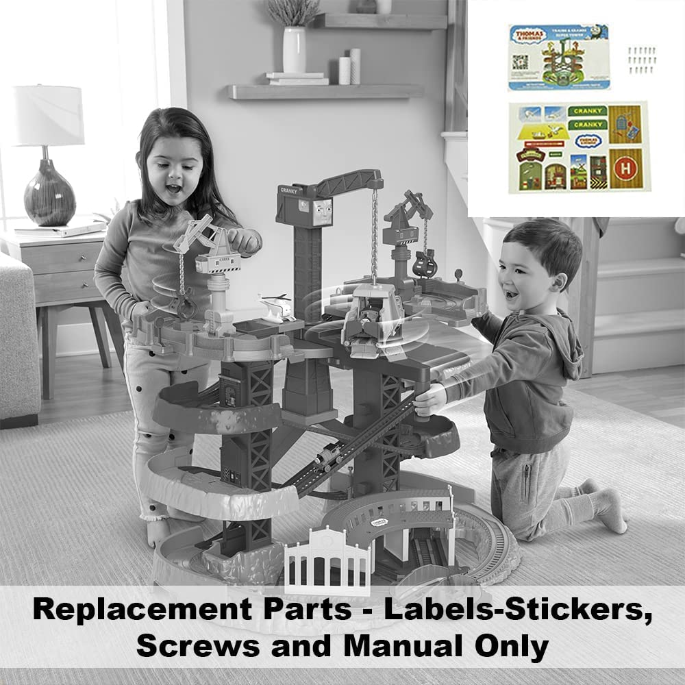 Replacement Parts for Fisher-Price Thomas and Friends Trains and Cranes Super Tower Playset GXH09 - Replacement Labels - Stickers, Screws and Manual