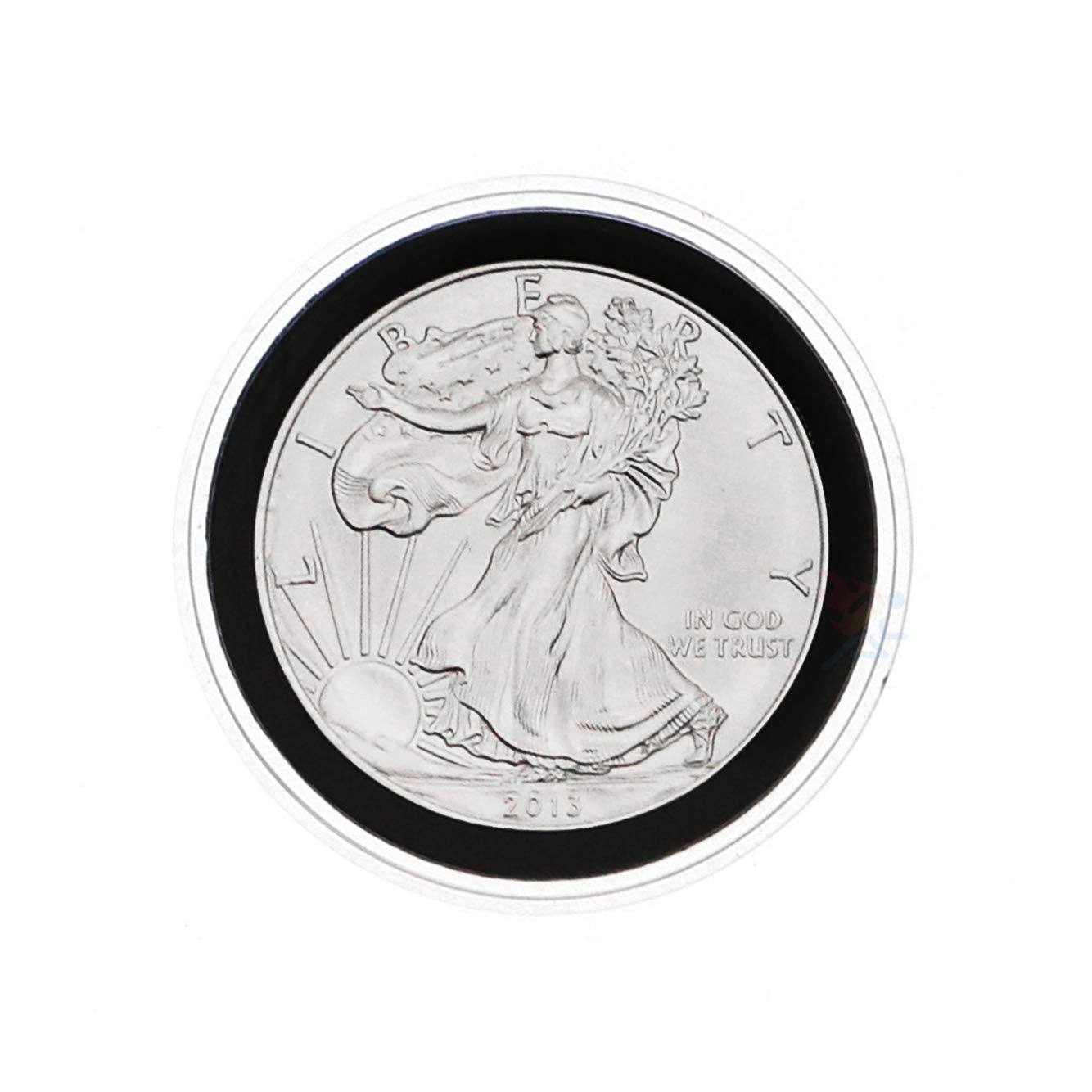 (20) Air-tite 40mm Black Ring Coin Holder Capsules for American Silver Eagles & 1oz China Silver Panda Sterling