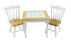 Melody Jane Dollhouse White Light Oak Dining Table & 2 Chairs Miniature Furniture Set