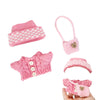 Clothes Set for 17cm Doll(No Dolls)?Handmade Crochet Three-piece Set, Brown Sweater with Beige Hat and Shoulder Bag, Classic Color Matching Creates