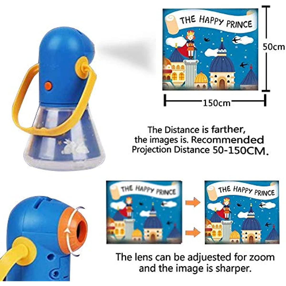 Matteobenni Kids Story Projector Night Light Educational Toy for 3-12 Boys
