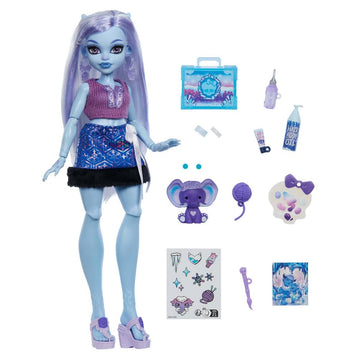 Monster High Self-Scare Secrets Abbey Bominable Doll and Accessories Set with 13 Realistic Surprises Like Henna, Painting and Crochet Crafts