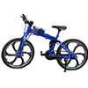 Nuoyi Creative Alloy Finger Bicycle 1:10 Miniature Analog Bicycle, Foldable Finger Mountain Bicycle Toy(Blue)