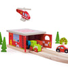Bigjigs Rail Firestation Shed, Red