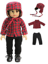 American Fashion World Black and Red Plaid Outfit for 18-Inch Dolls | Premium Quality & Trendy Design | Dolls Clothes for Popular Brands
