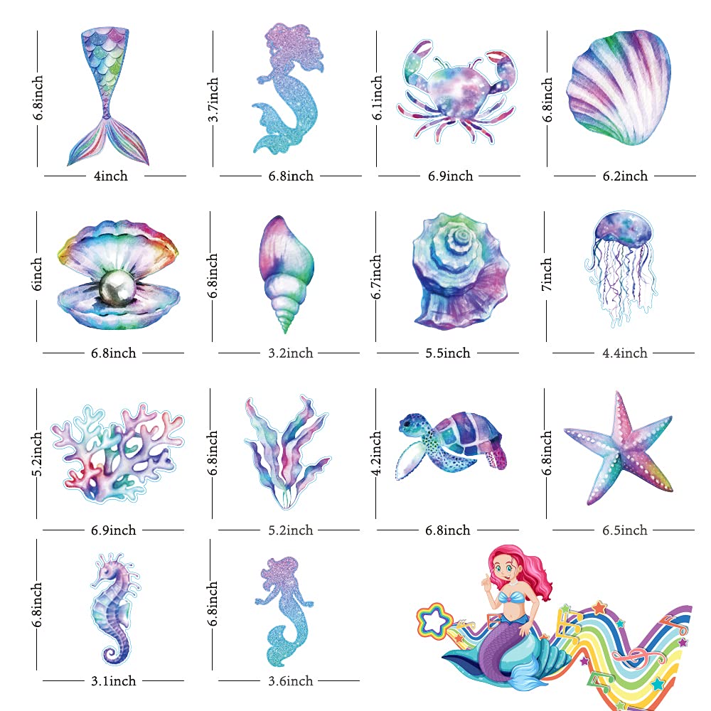 30 Pcs Mermaid Hanging Swirl - Mermaid Party Decorations, Mermaids Parties Supplies for Girls, Ocean Ceiling Streamers for Mermaids Party Favors, Baby