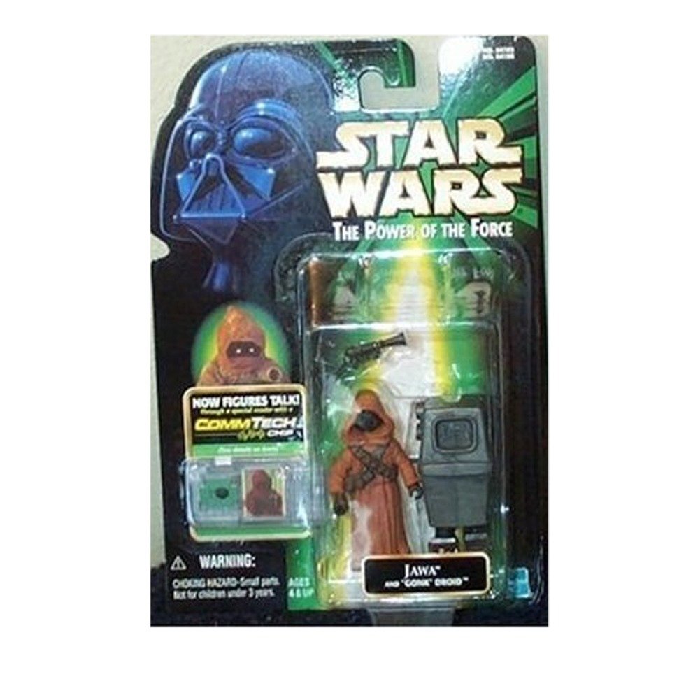 Star Wars, The Power of the Force CommTech, Jawa and Gonk Droid Action Figures, 3.75 Inches