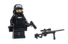 Battle Brick 1.6 Inches Tall Police SWAT Team Sniper Collectible Custom Minifigure | Genuine Police Minifig | Head Printed in the USA | Great Gift