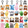 CAMIRUS 24Packs Mini Stuffed Animals Plush Keychain, Cute Small Tiny Stuffed Keychain Animal Plush Toys for Kids Valentines Easter Themed Parties