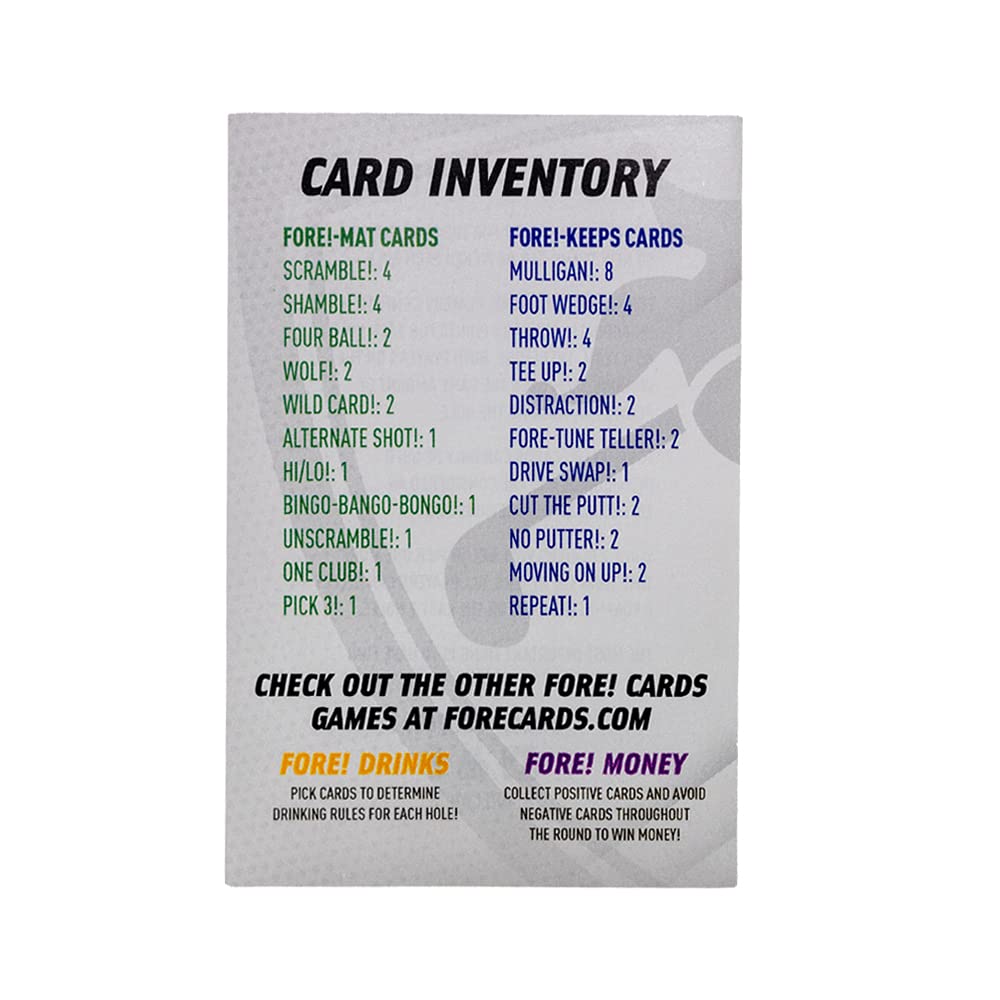 Fore! Cards On-Course Golf Card Game & Expansion Pack Bundle - Fun Golf Games with Classic & Crazy Formats for Foursomes - Unique Golf Gift for Men