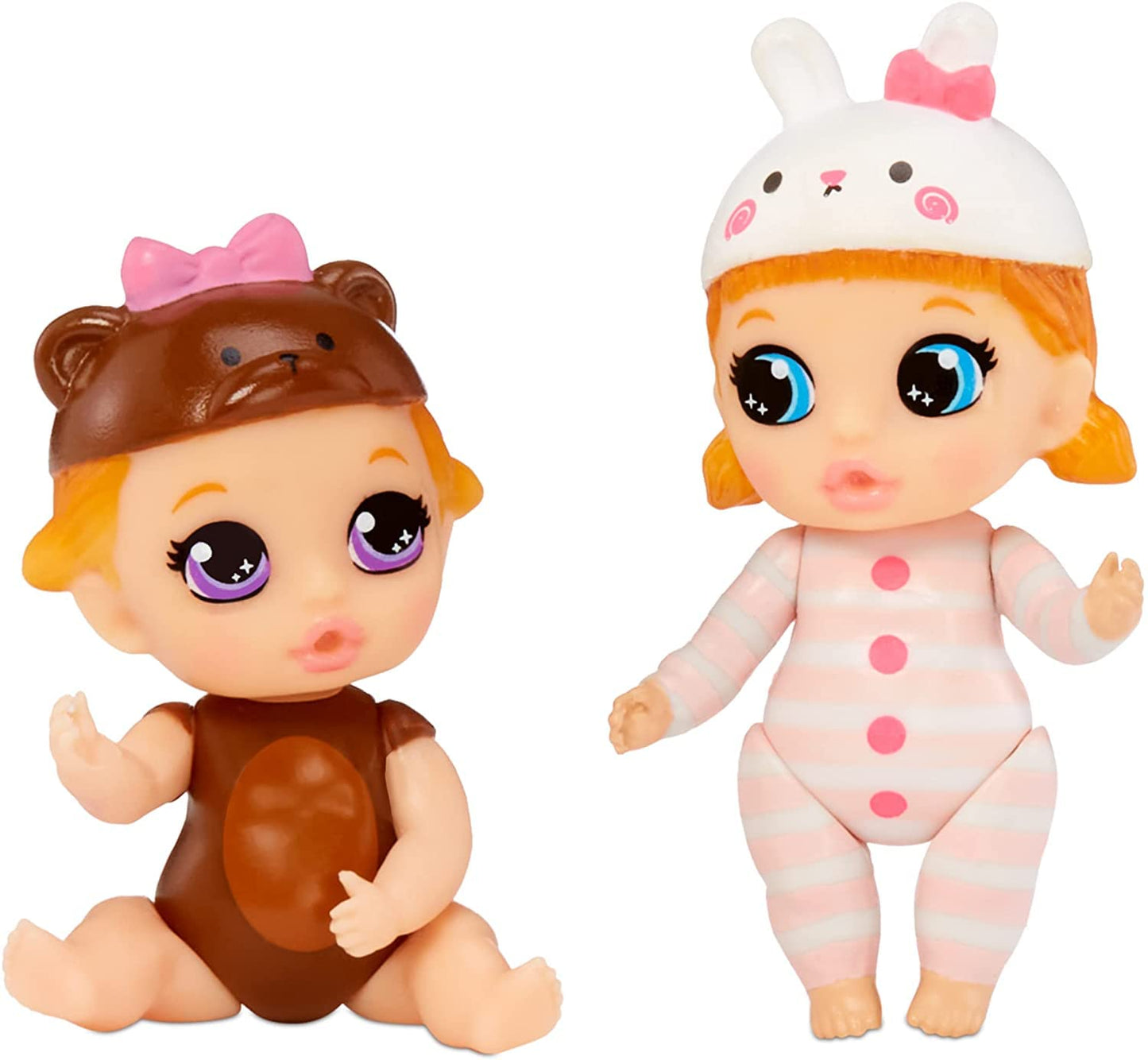 Baby Born Mini Babies Playset - Unwrap Surprise Twins or Triplets Collectible Baby Dolls with Soft Swaddle, Blanket, Ducky Pull Toy Series 3