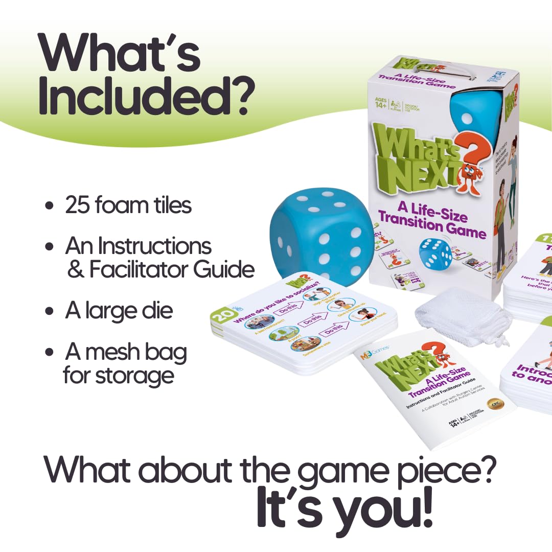 M&J Games What's Next? A Life-Size Transition Game, Jumbo Size Inclusive Floor Game, Board Game for Neurodivergent & Autistic Individuals, Work on