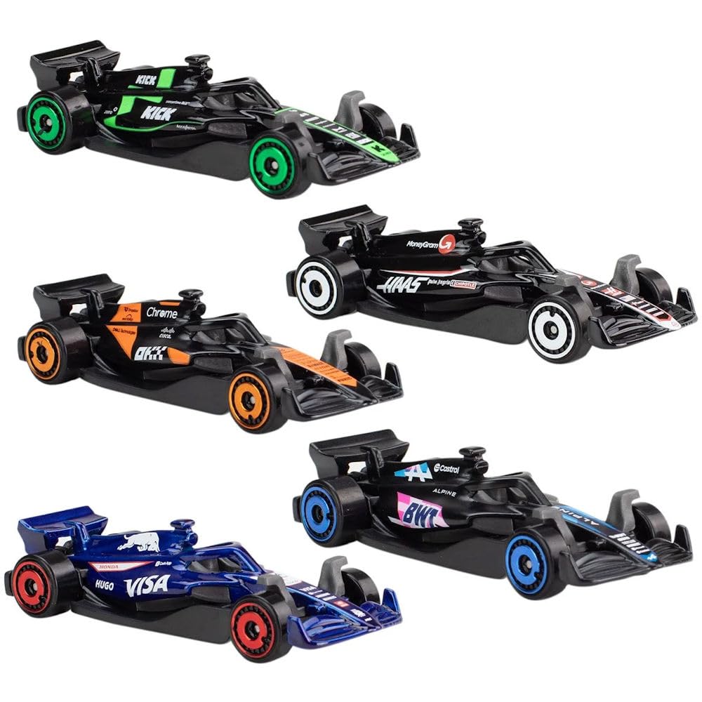 Hot Wheels Formula 1 Die-Cast Cars Bundle of 2 x 5-Pack, F1 2024 and 2025 Teams, Ages 3+