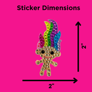 StickerBeans® Rhinestone Stickers Retro Sticker Pack, 2” x 2” Each Unique Sparkly Cut-to-Shape for Collecting, Trading, Decorating Laptops, Phone